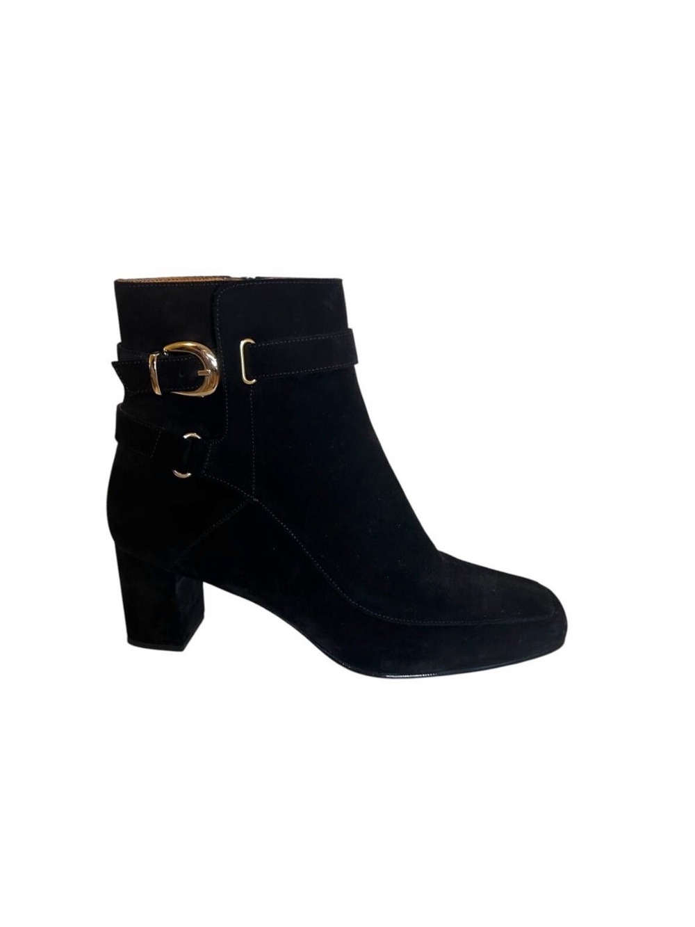 Sezane Brooklyn Suede Boot Leather Ankle Black 11